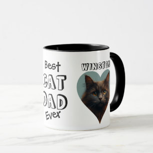 Best Cat Vater Custom Pet Foto und Name Tasse