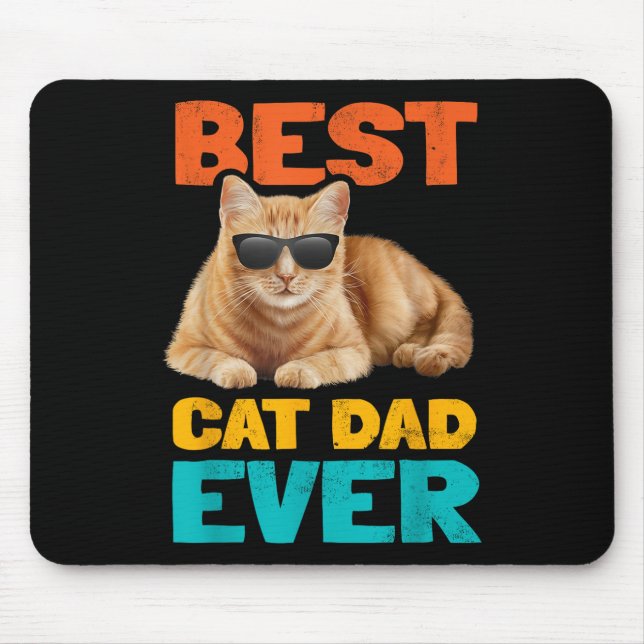 Best Cat Vater Ever Funny Cat Owner Tabby Birthday Mousepad (Vorne)