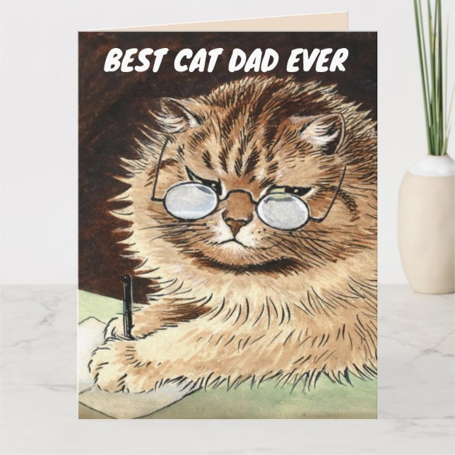 BEST CAT-VATER JE GEBURTSTAG-KARTENKARTE KARTE (Vorderseite)