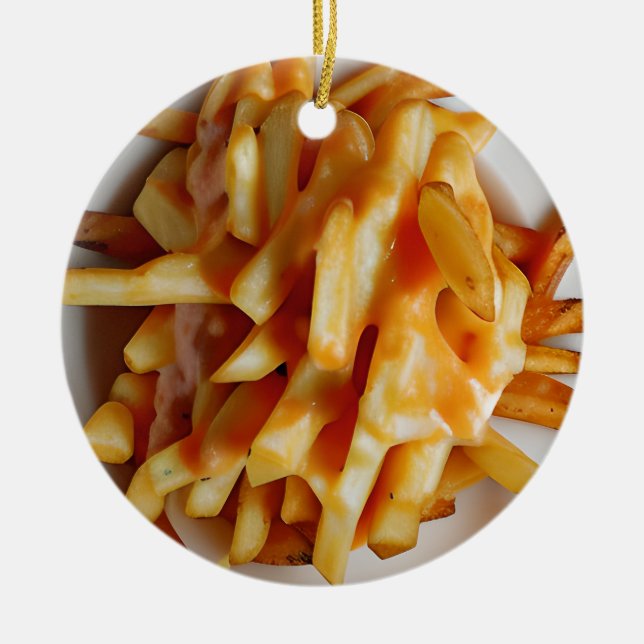 Best Cheesy Weihnachten | Funny Cheese Fries Keramik Ornament (Vorne)