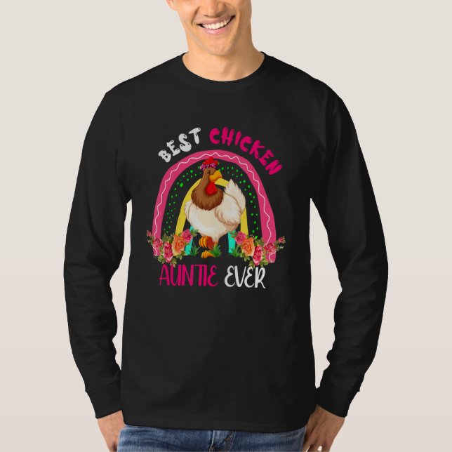 Best Chicken Auntie Ever Cute Chicken Bow Tie Moth T-Shirt (Vorderseite)