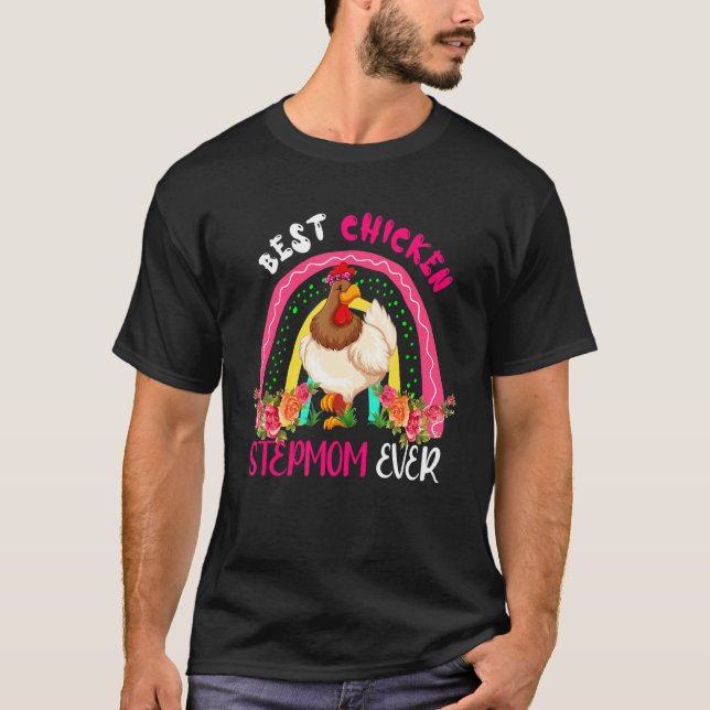 Best Chicken Stepmom Ever Cute Chicken Bow Tie Mot T-Shirt (Vorderseite)