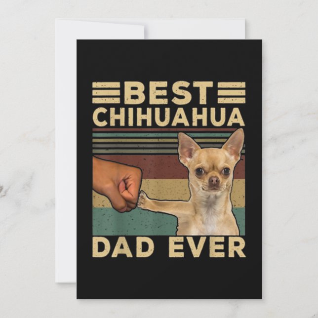 Best Chihuahua Dad Ever Dankeskarte (Vorderseite)