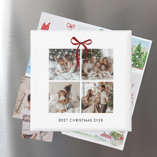 Best Christmas Ever Family Foto Collage Geschenk Magnet
