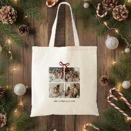 Best Christmas Ever Family Foto Collage Geschenk Tragetasche