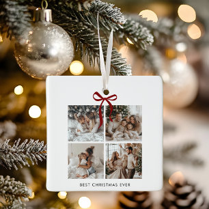 Best Christmas Ever Foto Collage Familiengeschen Keramikornament