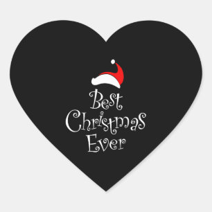 Best Christmas Ever Herz-Aufkleber