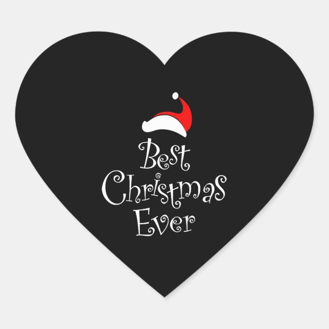 Best Christmas Ever Herz-Aufkleber (Vorderseite)
