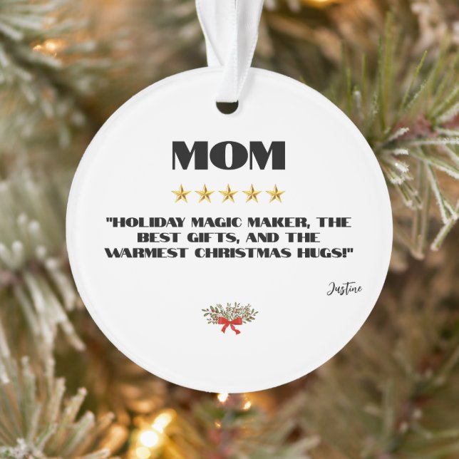 Best Christmas Mama 5-Star Review Design bestellba Ornament (Baum)