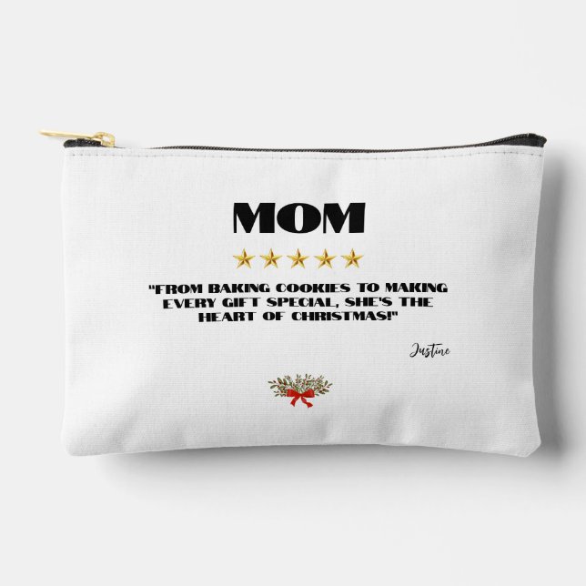 Best Christmas Mama 5-Star Review Design bestellba Zubehörtasche (Vorderseite)