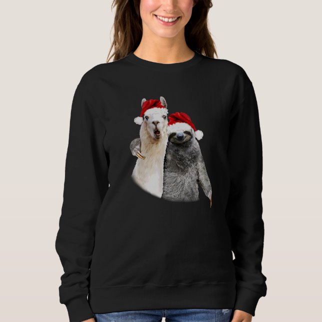 Best Christmas Pals Sloth & Llama Funny Weihnachte Sweatshirt (Vorderseite)