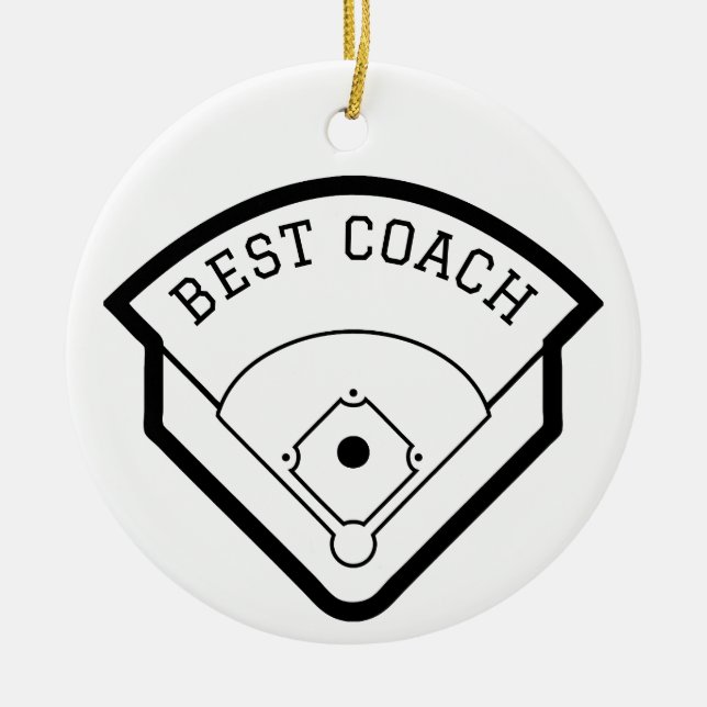Best Coach Baseball Field Black Graphic Keramik Ornament (Vorne)
