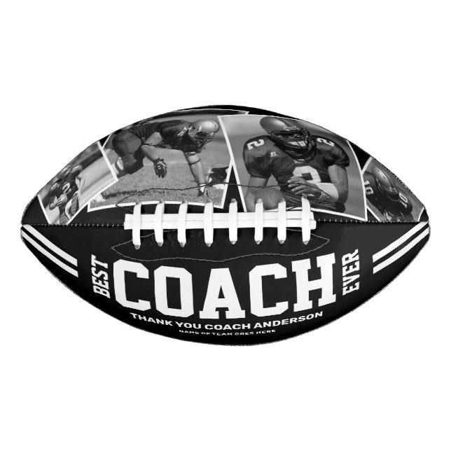 “Best Coach Ever” 4-Photo Team Collage Football (Vorderseite)