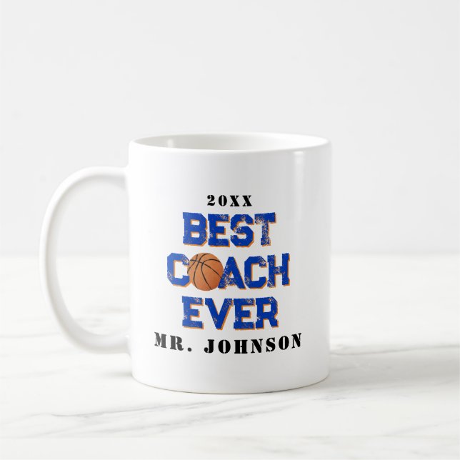Best Coach Ever - Basketball Kaffeetasse (Links)