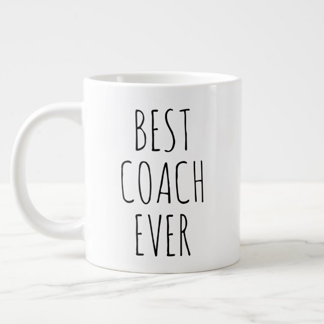 "Best Coach Ever" Einfaches, modernes Bauernhaus Jumbo-Tasse (Links)