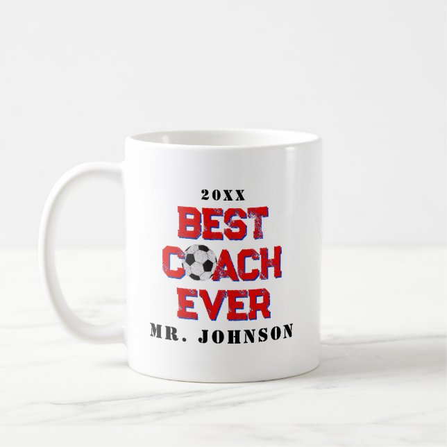 Best Coach Ever - Fußball - Fußball Kaffeetasse (Links)