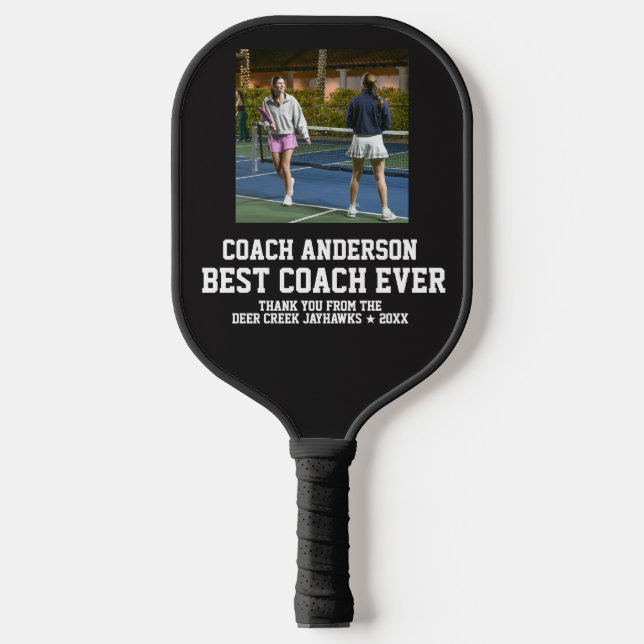 Best Coach Ever Sports Modern Thank You Photo Pickleball Schläger (Vorderseite)