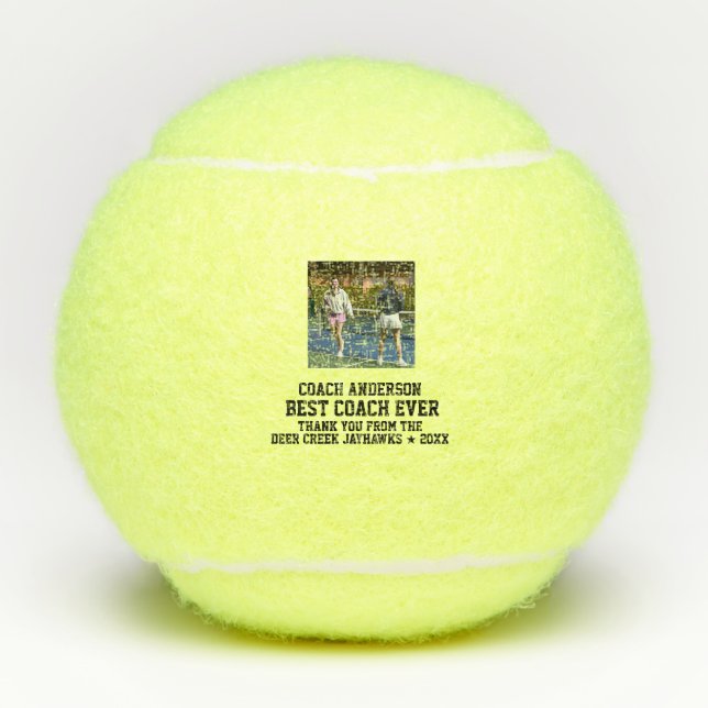 Best Coach Ever Sports Modern Thank You Photo Tennisbälle (Vorderseite)