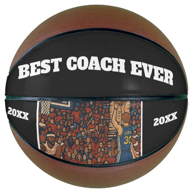 BEST COACH EVER Trendy Foto Collage Coach Geschenk Basketball (Vorderseite)