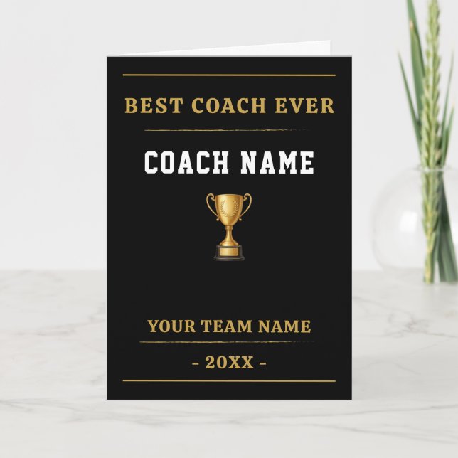 Best Coach Ever Trophy Coach Appreciation Gift Dankeskarte (Vorderseite)