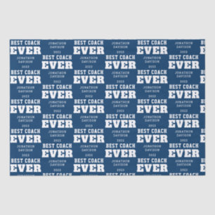 Best Coach je Name Jahr Weiß Blau Seidenpapier