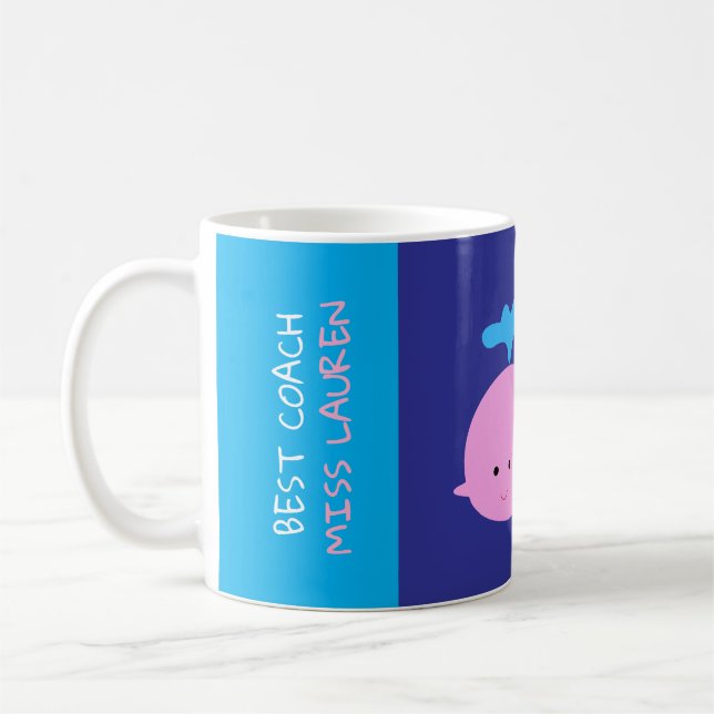 Best Coach Tasse mit Name, Niedlich Whale Kaffee T (Links)