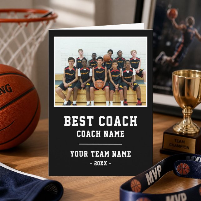 Best Coach Team Name Foto Dankeskarte (Von Creator hochgeladen)