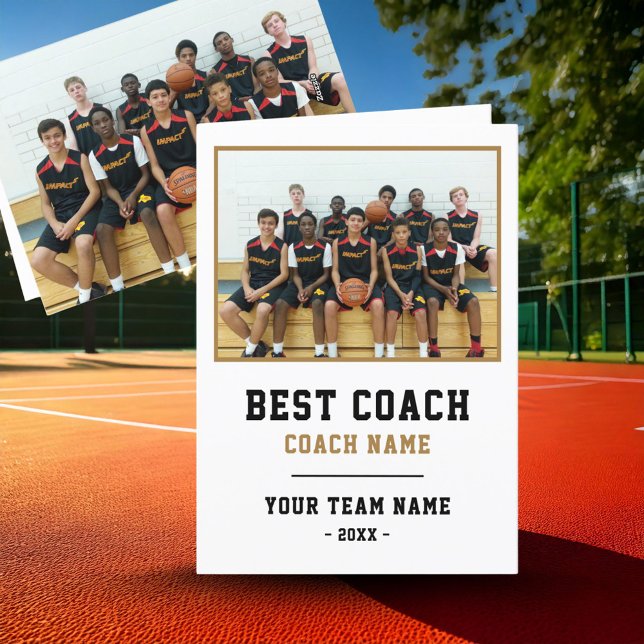 Best Coach Team Name Foto Dankeskarte (Von Creator hochgeladen)