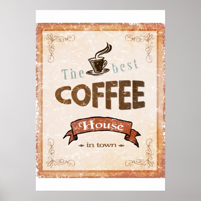Best Coffee Vintage Poster (Vorne)