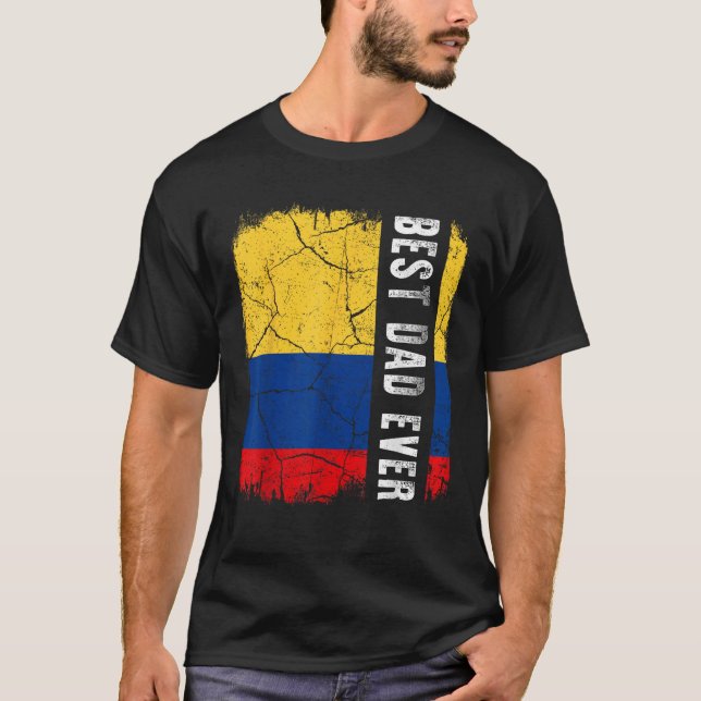 Best Colombian Dad Ever Colombia Daddy Father s Da T-Shirt (Vorderseite)