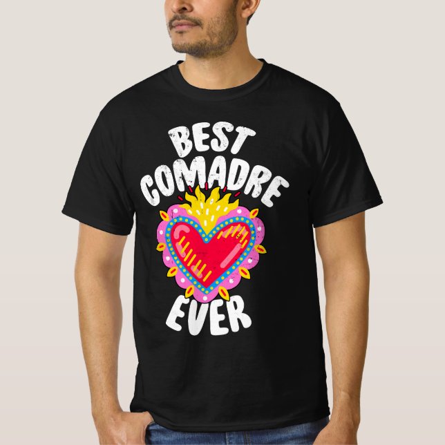 Best Comadre Ever Heart Milagritos - Mexikanisches T-Shirt (Vorderseite)