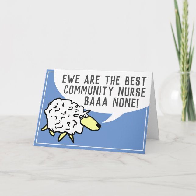 Best Community Nurse Bar None - Sheep Puff Karte (Vorderseite)