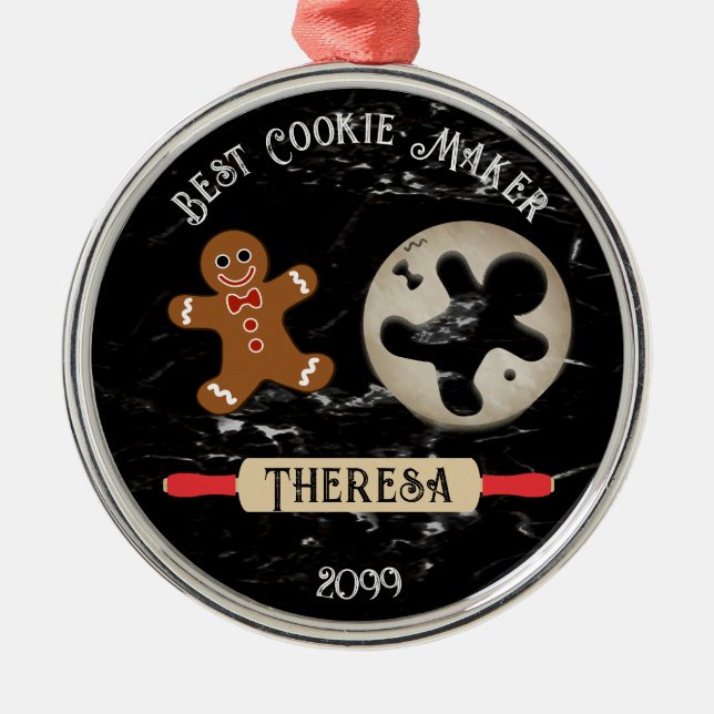 Best Cookie Maker Personalisiert Gingerbread Metal Ornament Aus Metall (Vorne)
