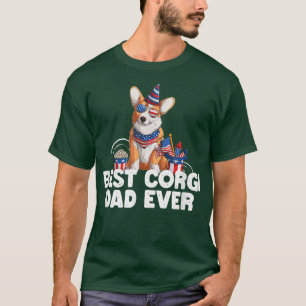 Best Corgi Vater Ever Funny 4. Juli American Fla T-Shirt