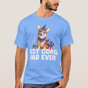 Best Corgi Vater Ever Funny 4. Juli American Fla T-Shirt