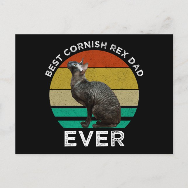 Best Cornish Rex Dad Ever Postkarte (Vorderseite)