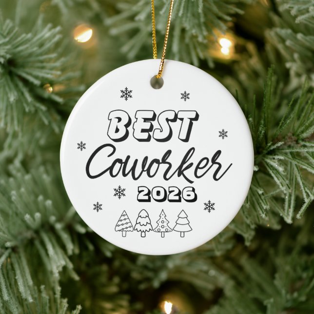 Best Coworker Ever Ornament, Personalized Team  Keramik Ornament (Baum)