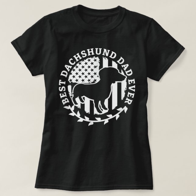 Best Dachshund Dad Ever Wiener Dackel Teckel Dachs T-Shirt (Design vorne)