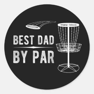Best Dad By Par Disc Golf _2  Runder Aufkleber