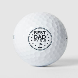 Best Dad By Par Golf Badge Design Golfball