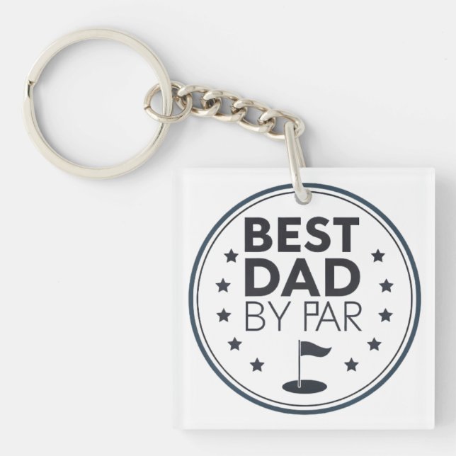 Best Dad By Par Golf Badge Design Schlüsselanhänger (Vorderseite)