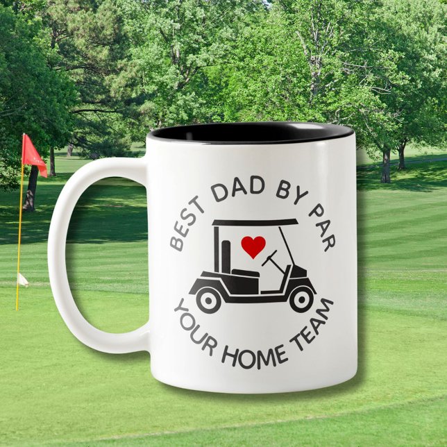 BEST DAD BY PAR GOLF CART HEART         ZWEIFARBIGE TASSE (Von Creator hochgeladen)