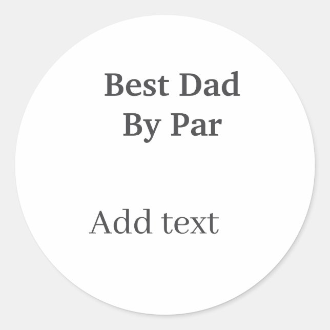Best dad by par gray black father's day namesimple runder aufkleber (Vorderseite)
