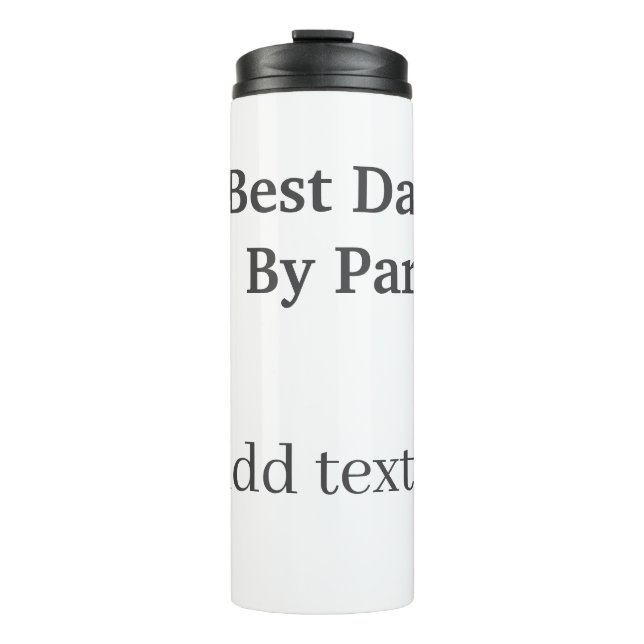 Best dad by par gray black father's day namesimple thermosbecher (Vorderseite)