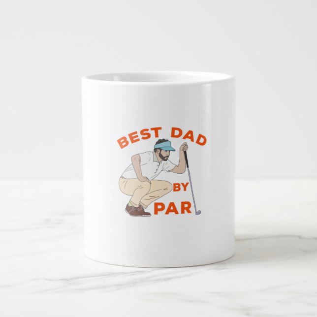 Best Dad By Par Jumbo-Tasse (Vorderseite)