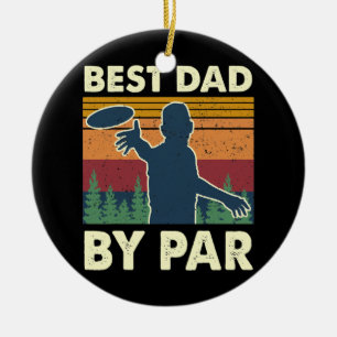 Best Dad By Par Tree Frisbee Disc Golf Player Keramik Ornament