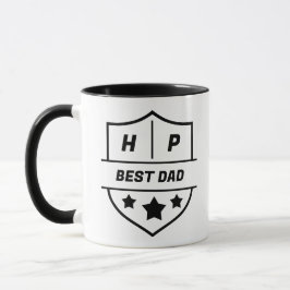 Best Dad Custom Initials Shield Tasse