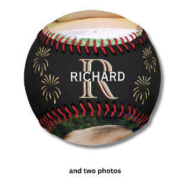 BEST DAD CUSTOM MONOGRAM 2 Photos Date Baseball