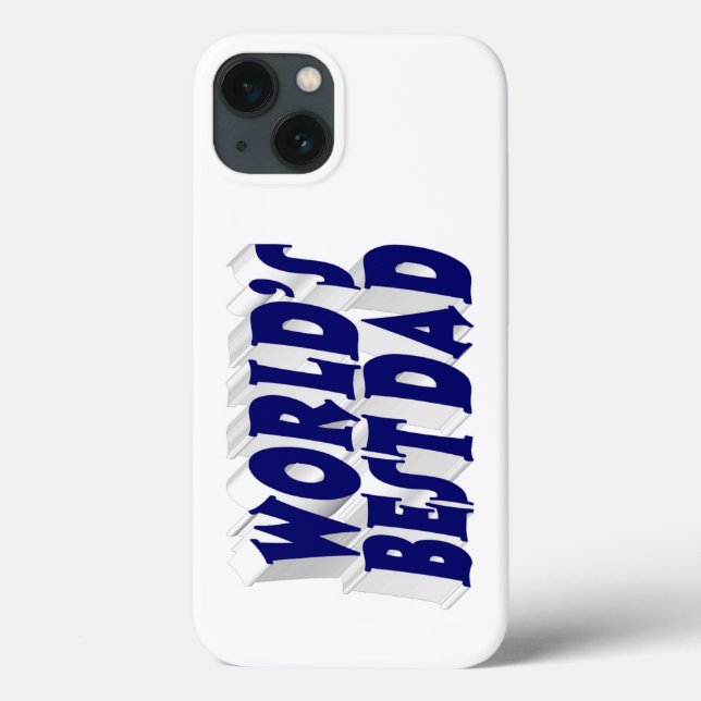 Best Dad dark blue 3d text Case-Mate iPhone Hülle (Rückseite)