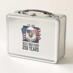 Best Dad Ever 250 Jahre Patriotischer Adler Dad T- Metall Brotdose